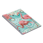 Roze vlam naadloos patroon notitieboek (Rechterzijde)