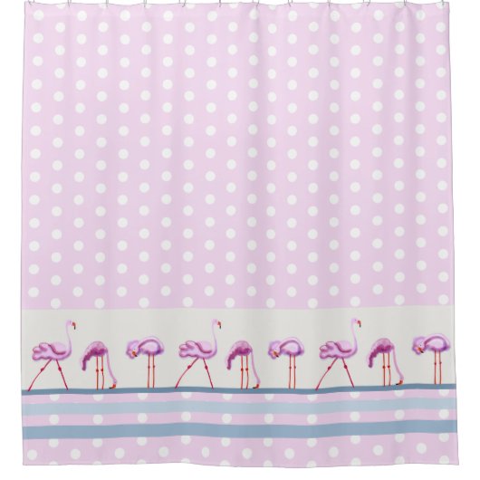 Roze vlamingoenen douchegordijn (Voorkant)