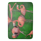 Roze vlamingos en Oerwoud Ferns Badmat (Voorkant Verticaal)