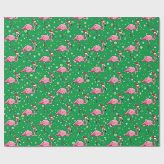 Roze vlamingos in Santa Hats Cadeaupapier (Vlak)