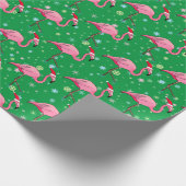 Roze vlamingos in Santa Hats Cadeaupapier (Hoek)