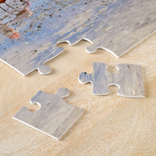 Roze vlamingos op de Andes Legpuzzel (Zijkant)