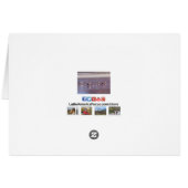 Roze vlamingos tijdens de vlucht op het Wenskaart  (Achterkant Horizontaal)