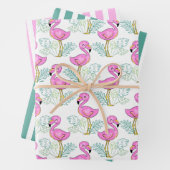 roze vlamingos Verpakkingspapier Reeks van 3 Inpakpapier Vel (In situ)
