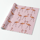 Roze vlamingos Wrapping Paper Cadeaupapier (Uitgerold)
