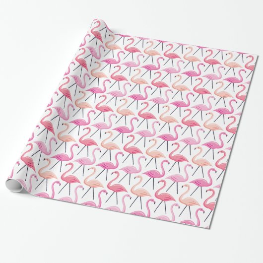 Roze vlamingos Wrapping Paper Cadeaupapier (Uitgerold)