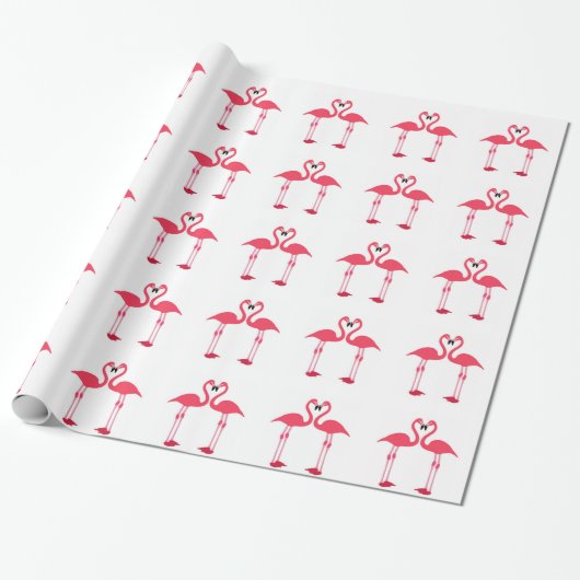 Roze vlamingos Wrapping Paper Cadeaupapier (Uitgerold)