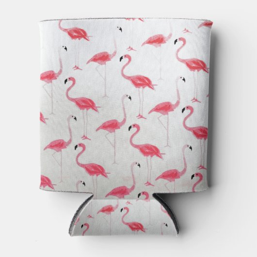 Roze vlamJargon Tekening Flamingo Artist Roze Wit Blikjeskoeler (Voorkant)