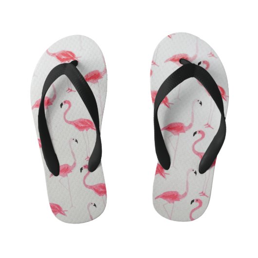 Roze vlamJargon Tekening Flamingo Artist Roze Wit Kinder Teenslippers (Voetbed)