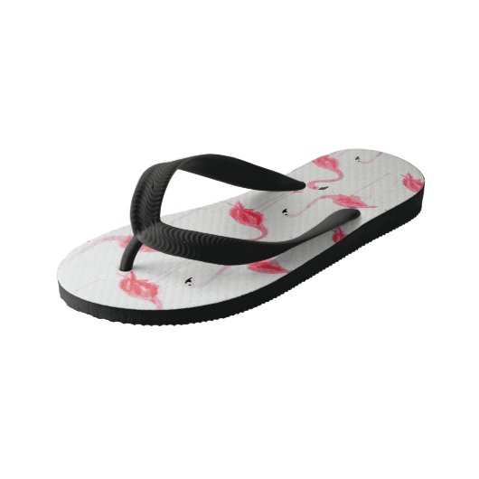 Roze vlamJargon Tekening Flamingo Artist Roze Wit Kinder Teenslippers (Schuin)