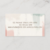 Roze vlamJargon, Waterverf penseelstreek Visitekaartje (Achterkant)