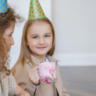 Roze vlamJon en bloemen Koffiemok