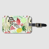 Roze vlamJon, vruchten Bagagelabel (Voorkant (horizontaal))