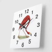  roze vlamJong #1 Vierkante Klok (Hoek)