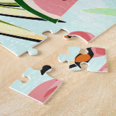 Roze vlammen en vruchten. legpuzzel (Zijkant)