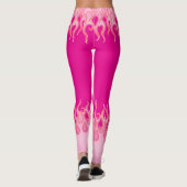 Roze Vlammen, rennende vlammen, vuur, hete, hete s Leggings (Achterkant)