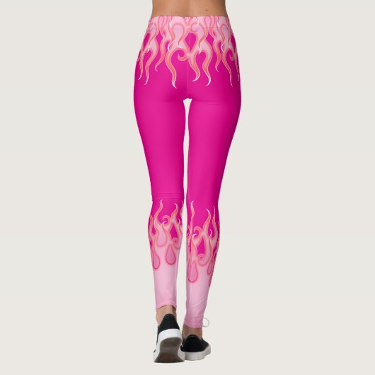 Roze Vlammen, rennende vlammen, vuur, hete, hete s Leggings (Achterkant)