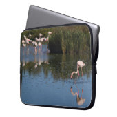 Roze vlamvertragers laptop sleeve (Voorkant Links)