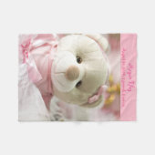 Roze vleece Blanket Baby Girl Teddy Bear Fleece Deken (Voorkant (Horizontaal))