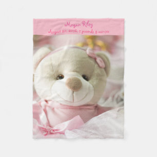 Roze vleece Blanket Baby Girl Teddy Bear Fleece Deken