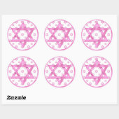Roze Vleermuis Mitzvah Cupcake Toppers Stickers (Vel)