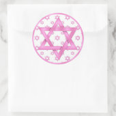 Roze Vleermuis Mitzvah Cupcake Toppers Stickers (Tas)