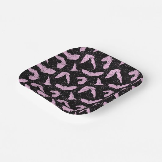 Roze vleermuispapier Borden Papieren Bordje (Gebogen)