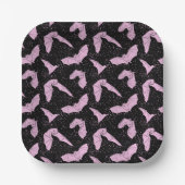 Roze vleermuispapier Borden Papieren Bordje (Voorkant)