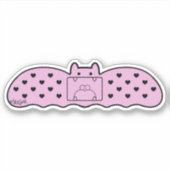 Roze vleermuisvormig verband sticker (Voorkant)