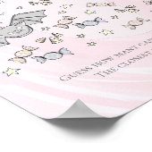 Roze vleermuizen raden hoeveel Snoepjes Baby showe Poster (Hoek)