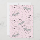 Roze Vleermuizen Spooky Schattige Baby shower Kaart (Achterkant)