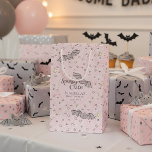 Roze Vleermuizen Spooky Schattige Baby shower Klein Cadeauzakje