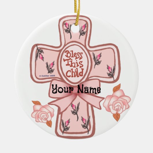 Roze vlek Dit Christelijke Ornament voor het kind (Voorkant)