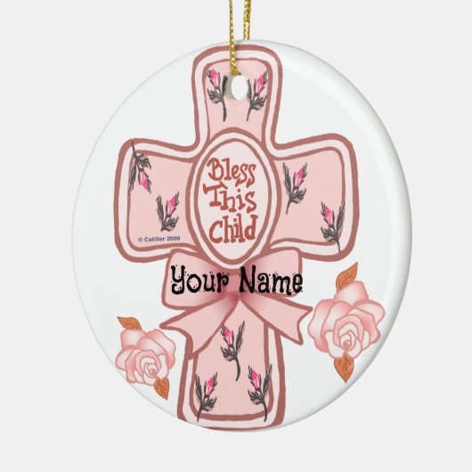 Roze vlek Dit Christelijke Ornament voor het kind (Links)