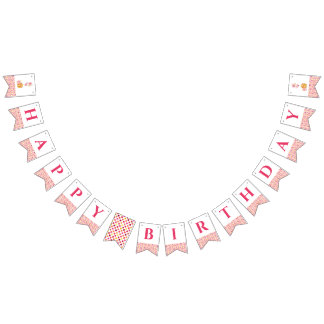 Roze Vlek Happy Birthday Vlag Vlaggetjes