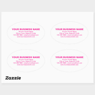 Roze vlekken op het merk Business Brand op White Ovale Sticker