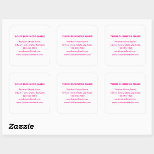 Roze vlekken op het merk Business Brand op White Vierkante Sticker