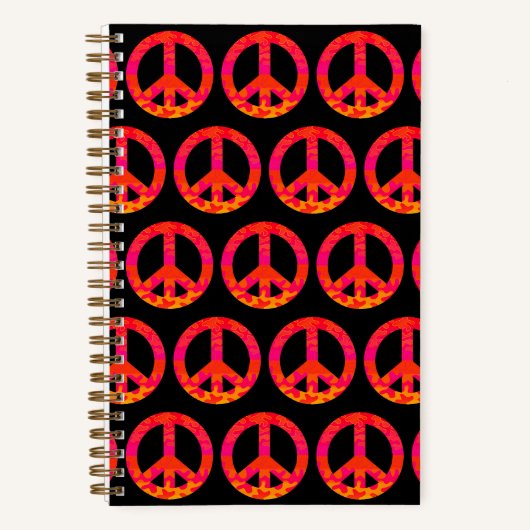 Roze vlekken Vredessymbool Notitieboek (Voorkant)