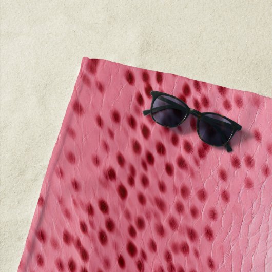 Roze Vlekte Dierenprint Strandlaken (In situ)