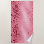 Roze Vlekte Dierenprint Strandlaken (Voorkant)