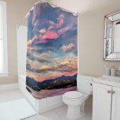 Roze vleugel douchegordijn (In situ)