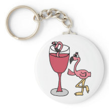 Roze vleugelflamingo in Blush Wine Glass