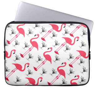 Roze vleugelvleugel en palmboom laptop sleeve