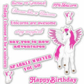 Roze vleugelvliegtuig sticker (Voorkant)