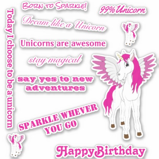 Roze vleugelvliegtuig sticker (Voorkant)