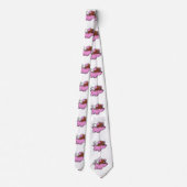 Roze vliegende cartoon | achtergrondkleur kiezen stropdas (Achterkant)