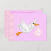 roze vliegende ooievaar rsvp HERZIEN (Voorkant / Achterkant)