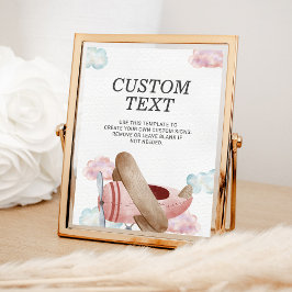  roze vliegtuig Birthday Party Custom Sign Poster