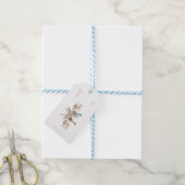 Roze vliegtuig cadeaubijslage cadeaulabel (Met Touw)