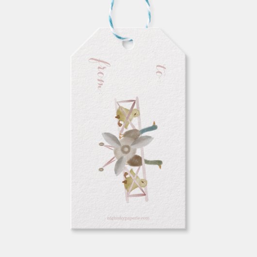 Roze vliegtuig cadeaubijslage cadeaulabel (Voorkant)